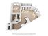 Modern apartment floor plan showcasing open-concept kitchen and living area, spacious bedroom and private balcony.