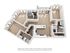 Modern 3D floor plan showcasing 3 spacious bedrooms, an open kitchen, and a stylish living area with wide windows and wood flooring.