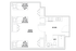 Modern floor plan featuring a shared bedroom with three loft beds and desks, adjacent kitchen, and a well-appointed bathroom.