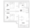 Modern floor plan showcasing 2 cozy bedrooms, an inviting living room, and an efficient kitchen with adjacent dining area.