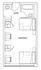Modern one-bedroom shared unit floor plan featuring a fully furnished space with study desk, full-sized bed, and ample storage. Includes internet, electricity, and water utilities in a vibrant residential setting.