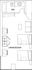 Chic floor plan illustrating a versatile common/bedroom space with adjacent bathroom, ideal for modern living.