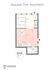 Charming Wawaset Park Apartments Unit D3 floor plan, featuring 1 bedroom, 1 bath, dining area, and kitchen in 438 sq ft of cozy living space.