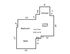 Efficient 630 sq ft floor plan with a cozy bedroom, well-appointed kitchen, and inviting living room area.