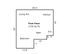 Inviting first-floor layout featuring a spacious living room and kitchen, one cozy bedroom, a bath, and an entrance. Total area of 738 sq ft.