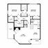 Modern floor plan showcasing 2 bedrooms, spacious living area, and a cozy kitchen with dining space, including a patio and porch.