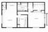 Elegant floor plan featuring a spacious living room, cozy dining area, functional kitchen, and a sleek bedroom, perfect for modern living.