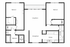 Elegant floor plan featuring two spacious bedrooms, a large living room, and a modern kitchen with adjoining dining area. Includes two well-appointed bathrooms and a convenient laundry space.