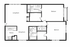 Elegant 2D floor plan showcasing 2 bedrooms, a spacious living room, a fully equipped kitchen, and a cozy dining area with ample storage.