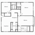 Modern floor plan featuring 3 spacious bedrooms, a cozy living room, stylish dining area, and a functional kitchen. Includes two bathrooms for convenience and comfort.