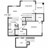 Modern floor plan featuring a spacious living room with balcony access, sleek kitchen with dining area, cozy bedroom, convenient bath and laundry setup, plus an inviting loft space.