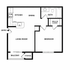 Modern 1-bedroom floor plan featuring an inviting living room, cozy kitchen, dining area, and a spacious bath with walk-in closet. Includes a balcony with additional storage.
