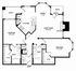Modern floor plan with two spacious bedrooms, a cozy living room featuring a fireplace, and a sleek kitchen with adjacent dining area. Includes dual patios and convenient garage entry.