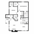Spacious floor plan featuring a master bedroom, additional bedroom, and two baths. Includes an open living-dining area with a cozy fireplace, modern kitchen, and ample closet space.