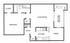 Modern apartment floor plan featuring 1 bedroom, an inviting living room, functional kitchen, dining area, and private balcony with utility space.
