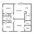 Inviting floor plan featuring 3 bedrooms, a spacious living room, dining area, modern kitchen, and two baths with ample closet space.