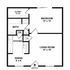 Efficient one-bedroom apartment floor plan featuring a spacious 12'x16' living room, 12'x12' bedroom, modern kitchen, cozy dining area, and sizable closet space.