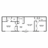 Elegant floor plan featuring two spacious bedrooms, dual bathrooms, an open living room, functional kitchen, and cozy dining area.