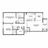 Modern apartment floor plan showcasing master bedroom, additional bedroom, spacious living room adjacent to dining area, well-equipped kitchen, two bathrooms, and a cozy balcony with storage.