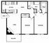 Modern 2D floor plan with 2 bedrooms, an inviting living area, a functional kitchen, dining space, and a balcony with an elegant design.