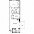 Modern 2-bedroom floor plan with a versatile living/dining area, contemporary kitchen, and inviting patio.