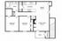 Modern floor plan displaying 2 spacious bedrooms, a sleek kitchen, inviting living room, dining area, and a cozy patio.