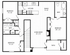 Sleek and spacious floor plan featuring 3 bedrooms, 2 baths, a modern kitchen, open dining area, expansive living room, and a cozy patio with storage.