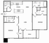 Contemporary floor plan showcasing 2 bedrooms, 2 baths, a sleek kitchen with adjacent dining area, and a spacious living room opening to a cozy porch.