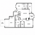Elegant floor plan showcasing 1 bedroom with walk-in closet, spacious living room with a two-sided fireplace, kitchen, dining area, bonus room, garage, and patio.