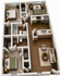 Modern 3-bedroom apartment floor plan showcasing a sleek kitchen, cozy living area, and welcoming bedrooms with ample storage.