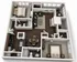 Contemporary 3D floor plan showcasing two-bedroom apartment with open-concept living and dining area, sleek kitchen, and modern bathrooms.