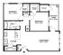 Elegant floor plan showcasing 2 spacious bedrooms, a modern kitchen, and expansive living/dining area with a balcony lanai.