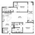 Spacious 2D floor plan featuring 2 bedrooms, a large living area, modern kitchen, and an expansive balcony lanai.