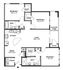 Spacious floor plan featuring 3 bedrooms, 2 baths, an open living room, and a modern kitchen with a dining area. Includes a balcony lanai and laundry room for added convenience.