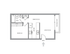 Modern floor plan featuring a spacious bedroom, integrated kitchen, and living room with access to a patio. Includes a full bath and ample storage options.
