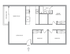 Crisp floor plan showcasing a spacious layout with three bedrooms, inviting living room, modern kitchen, and a cozy patio balcony.