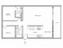 Modern floor plan showcasing 2 bedrooms, spacious living room, and open kitchen with dining area leading to a patio.
