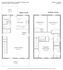 Modern floor plan for 1707 Aden Lane featuring 3 bedrooms and 2.5 baths across two levels, with a spacious living room, sleek kitchen, and cozy dining area on the main level, plus a large deck and inviting porch.