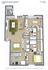Modern 3D floor plan of Cedarfield Apartments featuring 2 bedrooms, 2 baths, an open living area, and a sleek kitchen in 992 sq ft space.