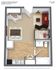 Chasewood Downs Belmont floor plan featuring 1 bedroom, 1 bath, cozy living area, and modern kitchen in 268 sq ft.