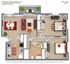 Chasewood Apartments Delmar floor plan featuring a stylish 2 bedroom, 1 bath layout with a spacious living area, dining room, and modern kitchen, all within 790 sq ft complemented by a cozy balcony.