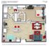 Modern 3D floor plan of The Reserve at Knollwood Apartments featuring 1 bedroom, 1 bathroom, open living and dining area, and stylish kitchen with island, encompassing 715 sq ft.