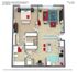 Modern 1-bedroom apartment floor plan featuring an open-concept living space, cozy kitchen, and stylish bathroom in 667 sq ft.