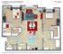 Modern 3D floor plan showcasing 2 bedrooms, 2 bathrooms, a vibrant open-plan living area, and a stylish kitchen in a 1058 sq ft layout.