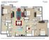Modern 3-bedroom apartment floor plan featuring 3 bathrooms, a spacious living area, and an open kitchen, 1206 sq ft, at The Reserve at Knollwood Apartments.