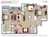 Modern 3-bedroom, 2-bath floor plan with open-concept living and dining area, spacious kitchen, and cozy balcony, 1251 SQFT, at Knollwood Condominium.