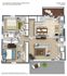 252 South Knollwood Dr floor plan showcases a stylish 2-bedroom, 1-bath apartment with a spacious living area, modern kitchen, and private balcony, totaling 1128 sq ft.