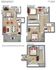 Elegant 3-level duplex floor plan with 4 bedrooms and 2 bathrooms, featuring a spacious living area, modern kitchen, and inviting outdoor patio. Total area of 1627 sqft.