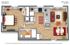 Modern 3D floor plan of the Lofts at 316 Apartment A with 1 bedroom, stylish kitchen, cozy living room, and elegant dining area in 600 sqft space.
