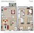 Floor plan of 612 Green Street showcasing 2 bedrooms, 1 bath, and open dining area with balcony at Green Street Townhomes, 2080 sq ft.